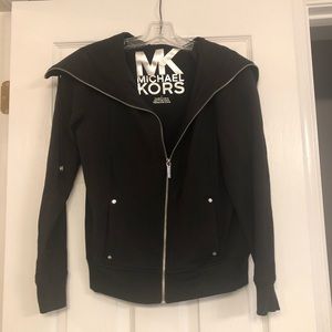 MK Michael Kors zippered “hoodie” sweatshirt.